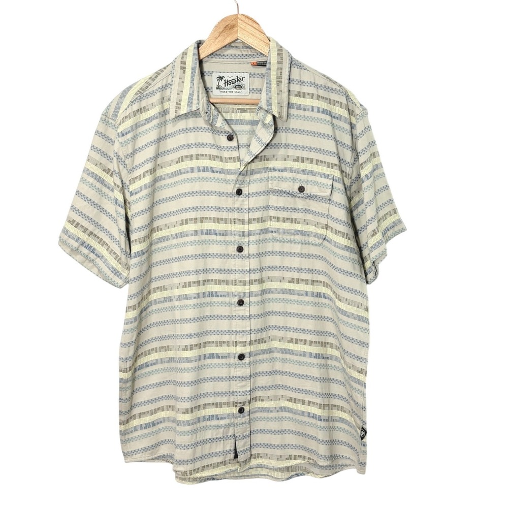 Howler Bros Mescal Jacquard Stripe Shirt Size L San Gabriel Western Coastal Surf